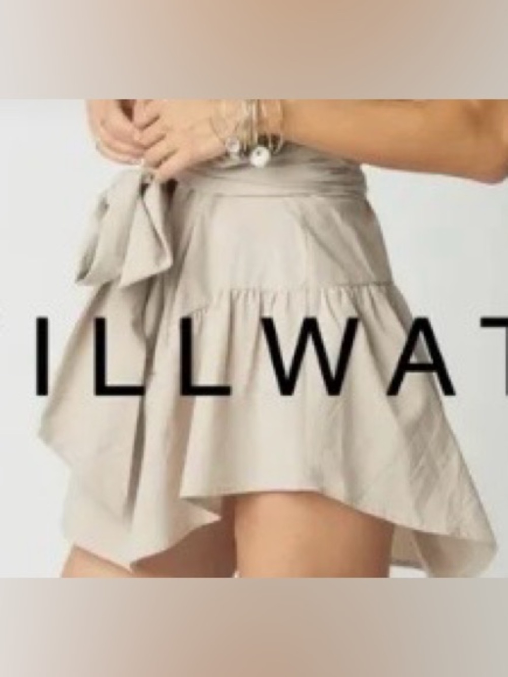 Stillwater Tan Tie-Waist Mini Skirt